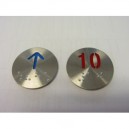 PLACA INDICATIVA REDONDA CON BRAILE (AZUL)